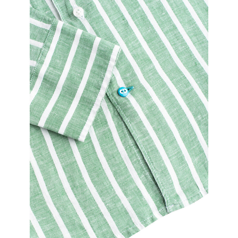 Panareha Men's Stripes Linen Shirt AMALFI green