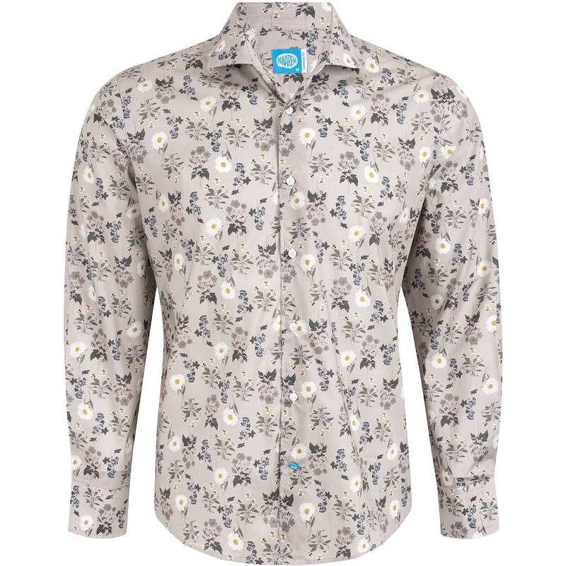 Panareha Men's Floral Cotton Shirt LEVANTO grey