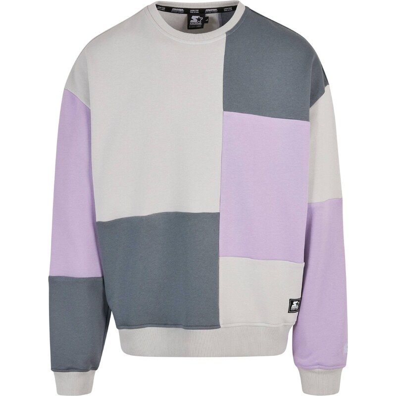 Starter Black Label Sweater majica grafit siva / svijetloljubičasta / bijela