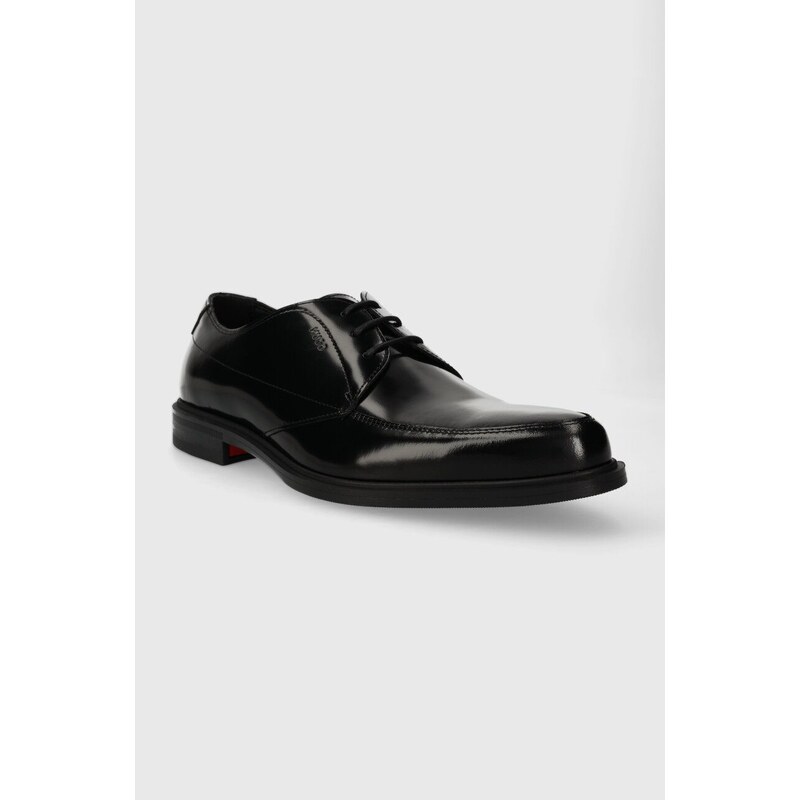 Kožne cipele HUGO Kerr za muškarce, boja: crna, 50512716