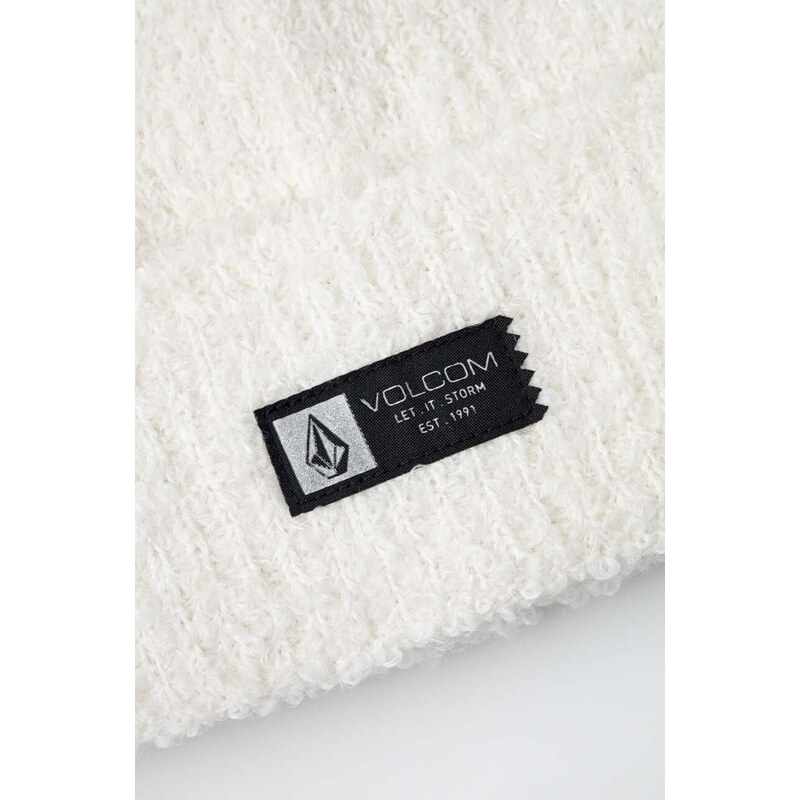 Kapa s dodatkom vune Volcom boja: bijela, od debelog pletiva