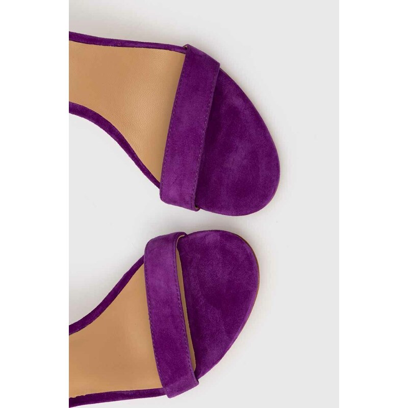 Sandale od brušene kože Lauren Ralph Lauren Allie boja: ljubičasta, 802916355009