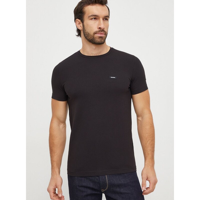 Majica kratkih rukava Calvin Klein za muškarce, boja: crna, bez uzorka