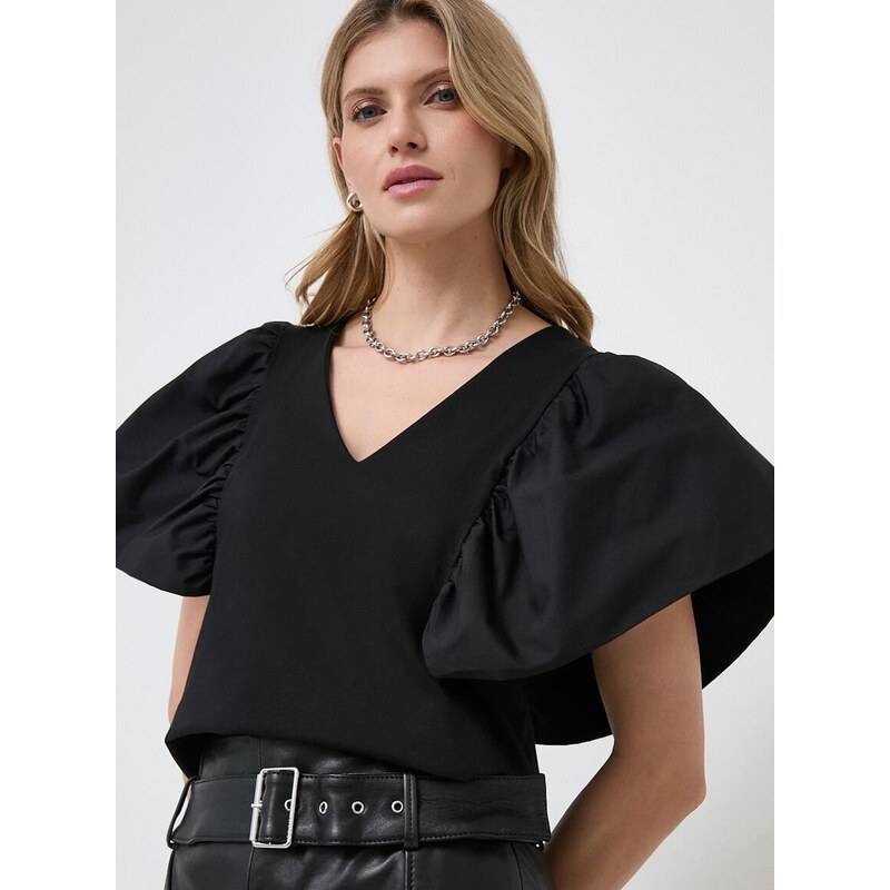 Pamučna majica Karl Lagerfeld boja: crna, bez uzorka