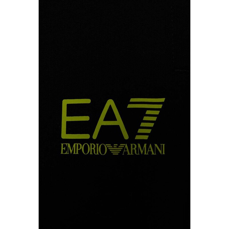 Dječji donji dio trenirke EA7 Emporio Armani boja: crna, s tiskom
