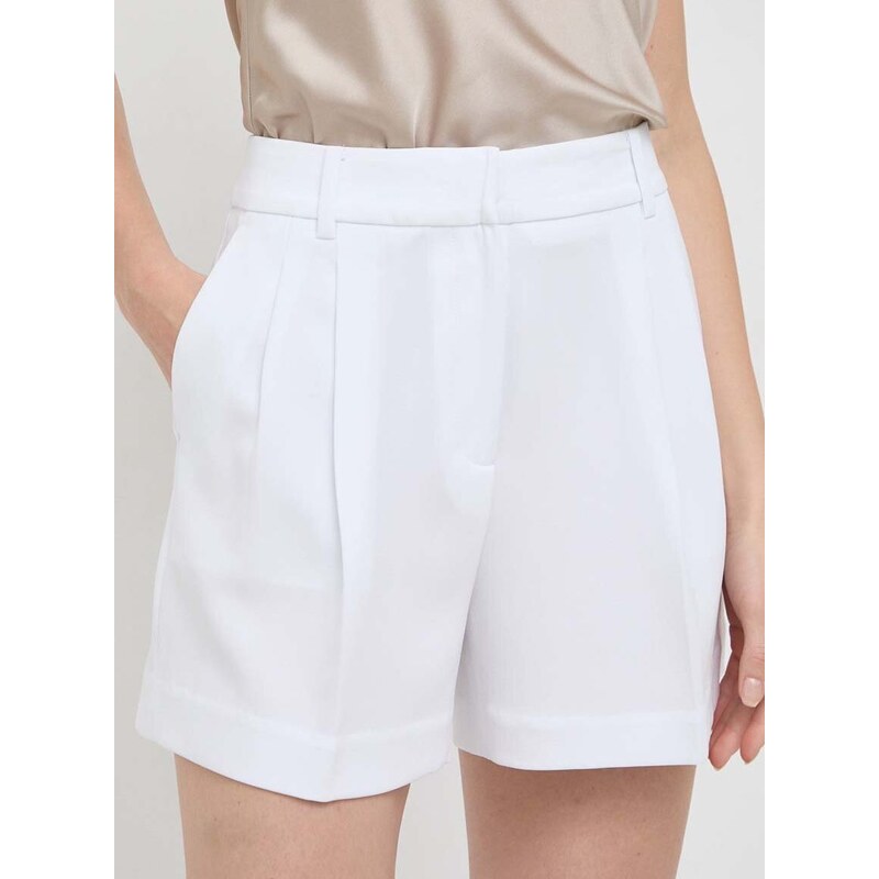 Kratke hlače MICHAEL Michael Kors za žene, boja: bijela, bez uzorka, visoki struk