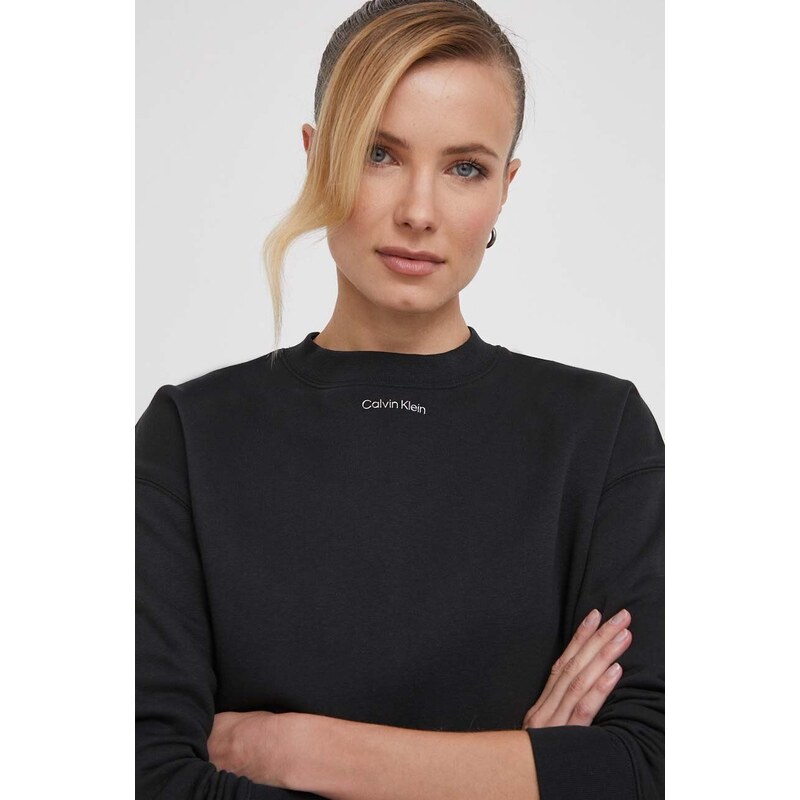 Dukserica Calvin Klein za žene, boja: crna, bez uzorka