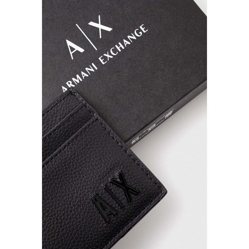 Kožni etui za kartice Armani Exchange boja: crna, 958053 3F892 NOS