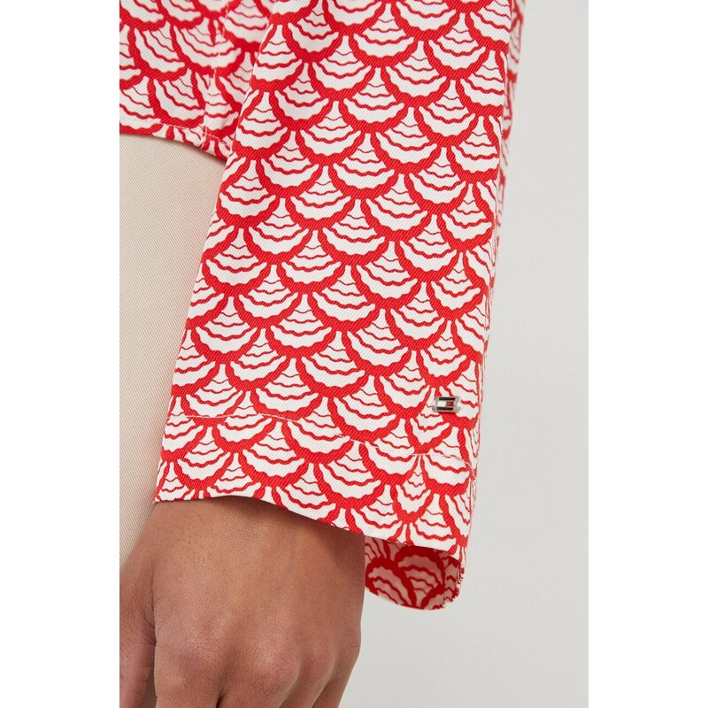 Bluza Tommy Hilfiger za žene, boja: crvena, s uzorkom