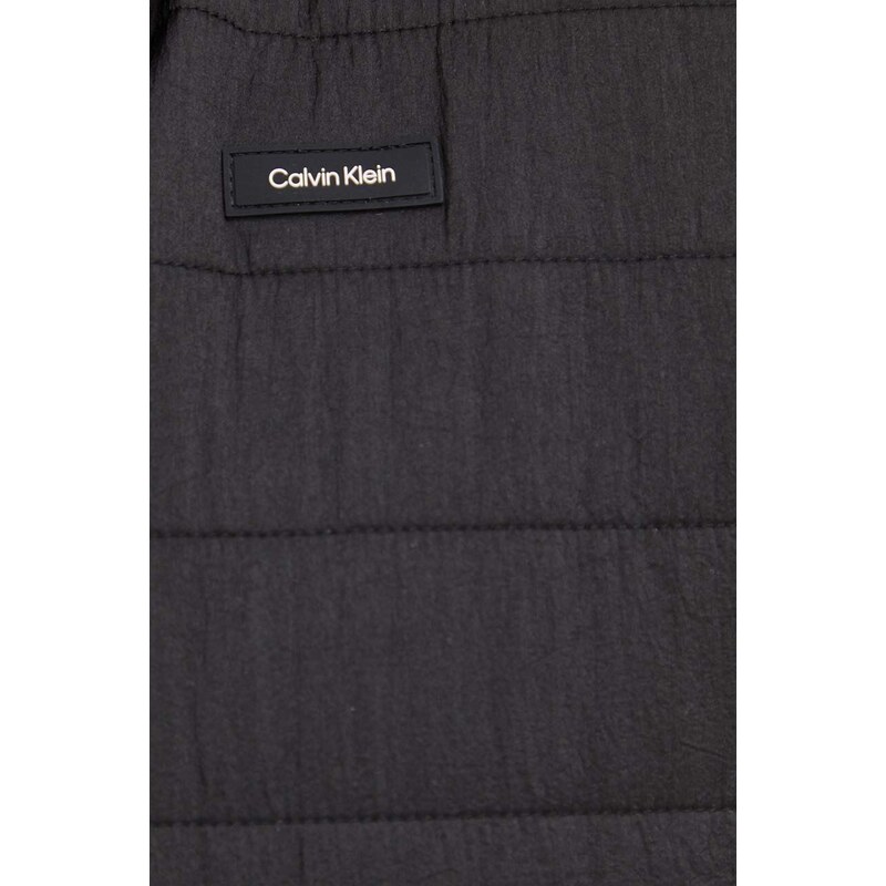 Prsluk Calvin Klein za muškarce, boja: crna, za prijelazno razdoblje