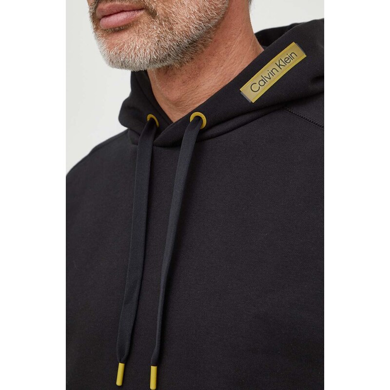 Dukserica Calvin Klein za muškarce, boja: crna, s kapuljačom, bez uzorka