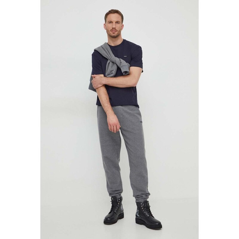 Dukserica Calvin Klein za muškarce, boja: siva, s kapuljačom, melanž