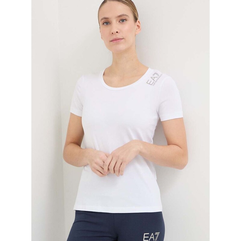 Majica kratkih rukava EA7 Emporio Armani za žene, boja: bijela