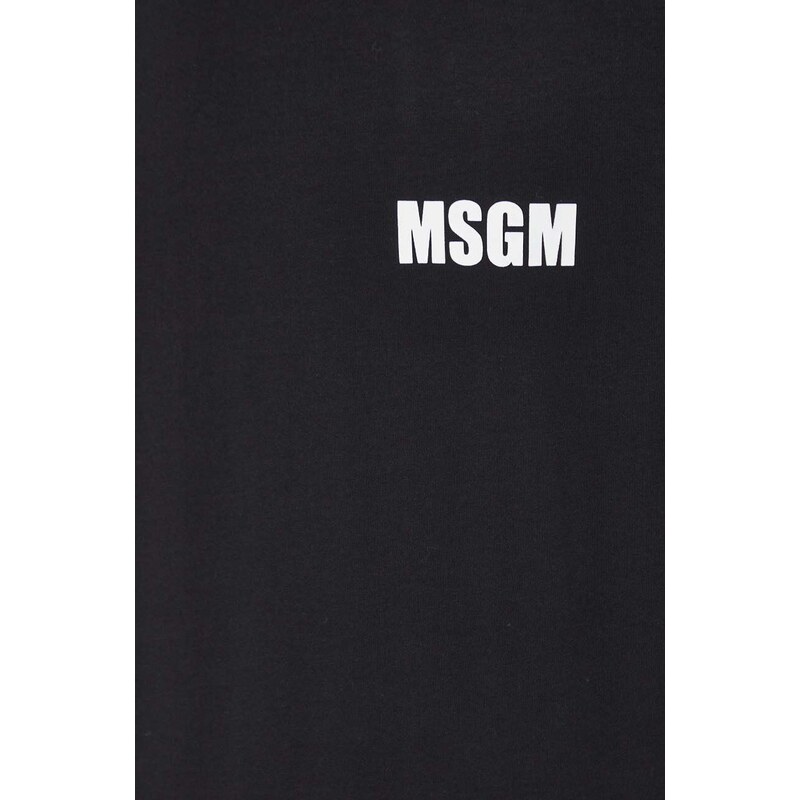 Pamučna majica MSGM za muškarce, boja: crna, s tiskom