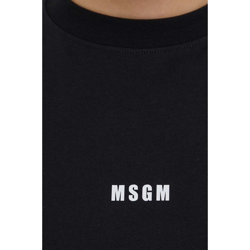 Pamučna majica MSGM za žene, boja: crna