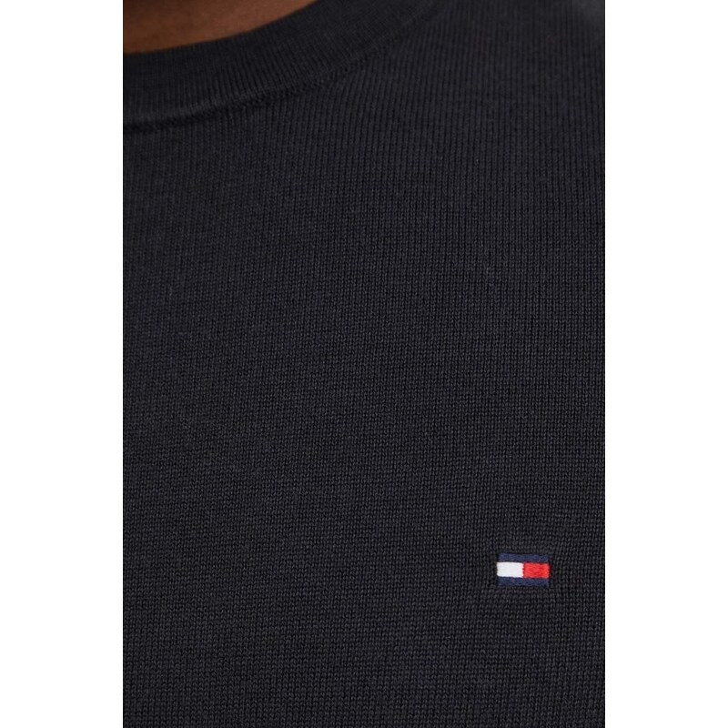 Pamučni pulover Tommy Hilfiger boja: crna, lagani