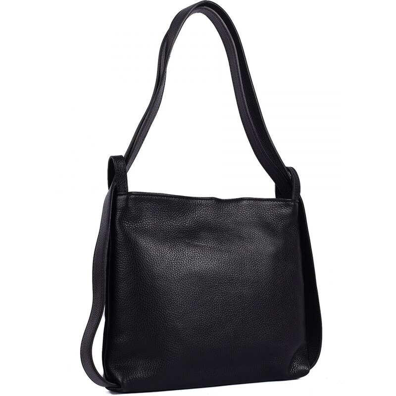Luksuzna Talijanska torba od prave kože VERA ITALY "Mitala", boja crna, 26x30cm