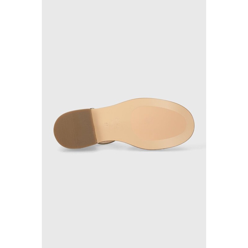 Kožne sandale AGL ALISO za žene, boja: zlatna, D763007PCPLATE0244
