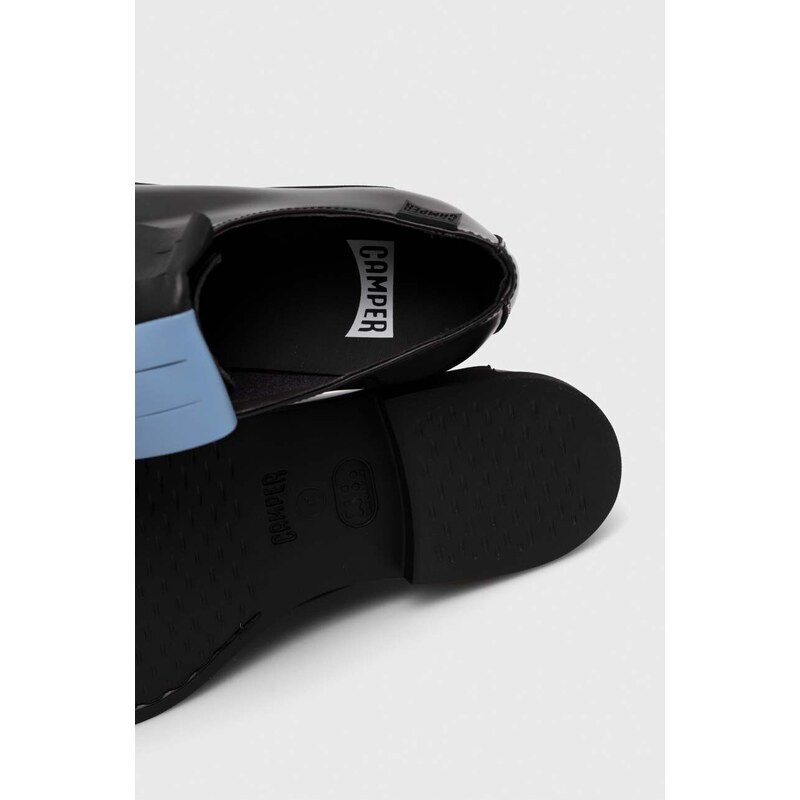 Kožne cipele Camper TWS za žene, boja: crna, ravni potplat, K201454.005