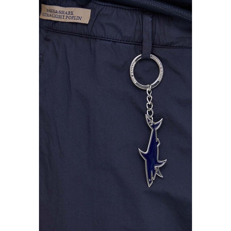 Pamučne hlače Paul&Shark boja: tamno plava, ravni kroj