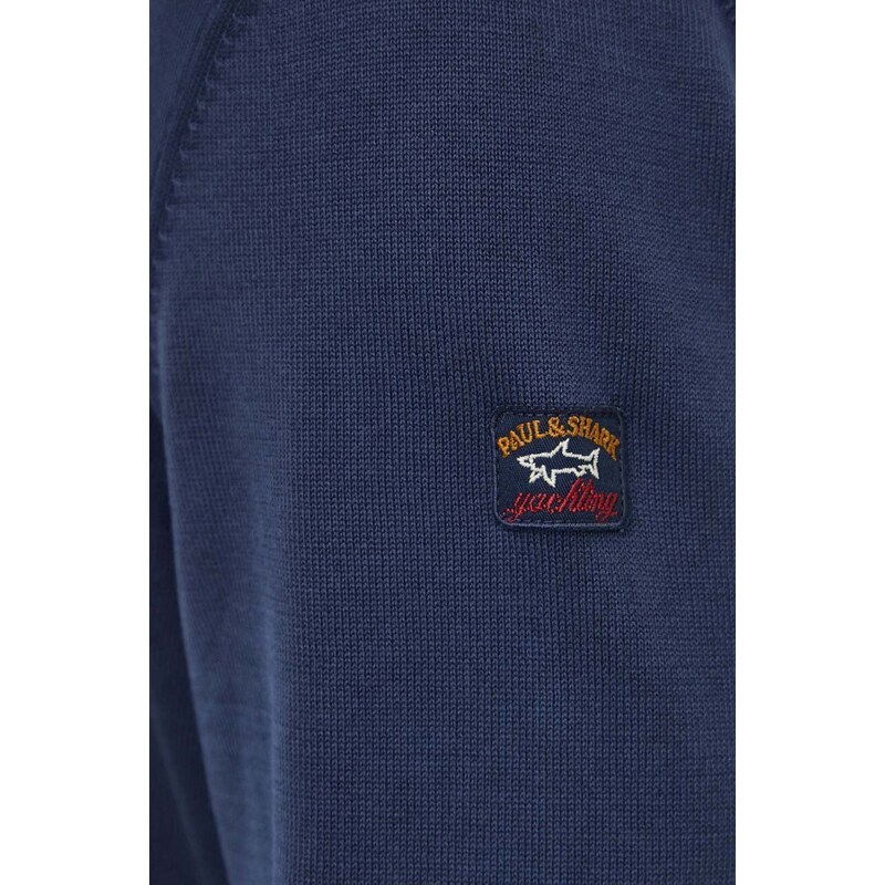 Pamučni pulover Paul&Shark boja: tamno plava, lagani