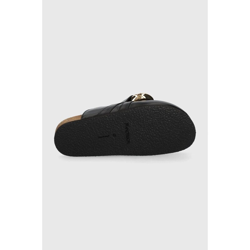 Kožne natikače JW Anderson Chain Loafer za žene, boja: crna, ANW35004E