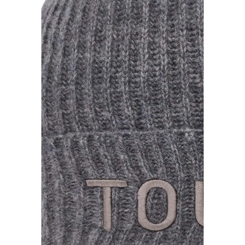 Kapa s dodatkom vune Tous boja: siva, od debelog pletiva