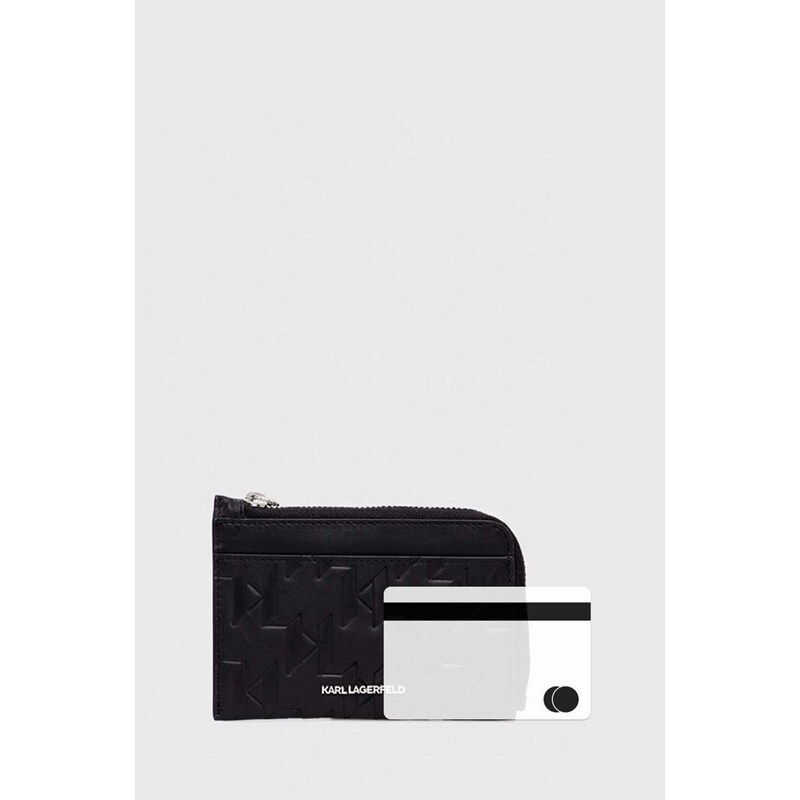 Kožni novčanik Karl Lagerfeld boja: crna