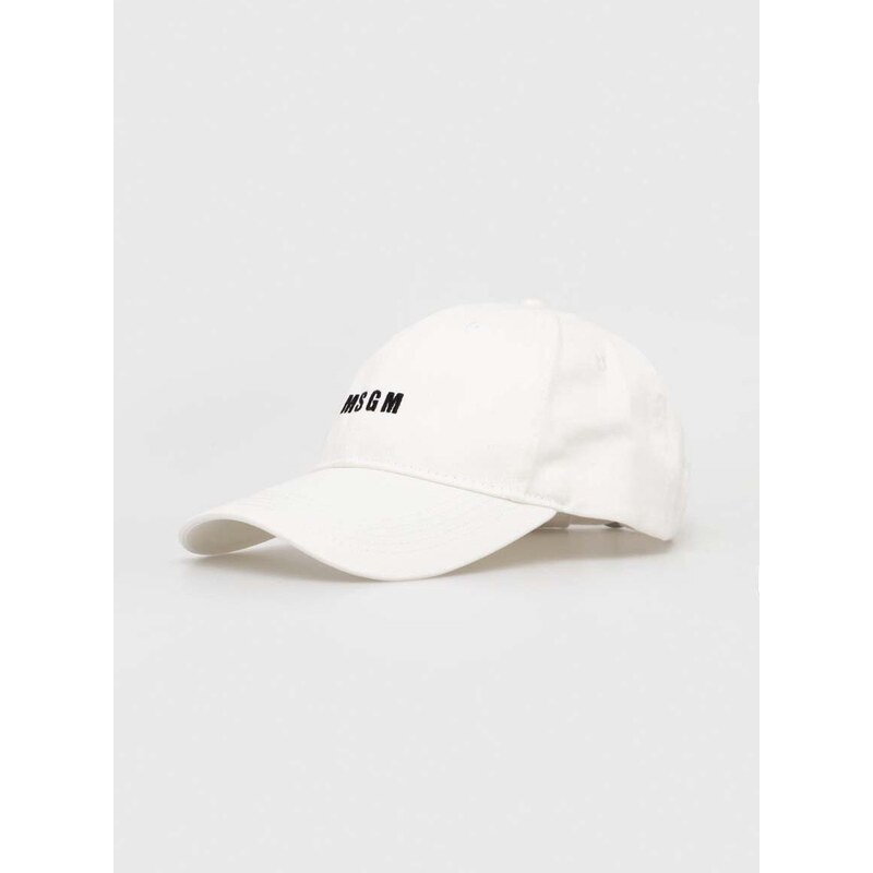 Pamučna kapa sa šiltom MSGM boja: bijela, s aplikacijom