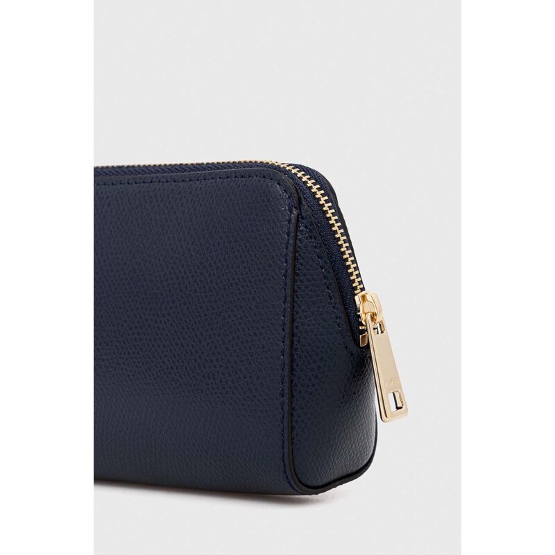Kožna kozmetička torbica Furla 2-pack boja: tamno plava