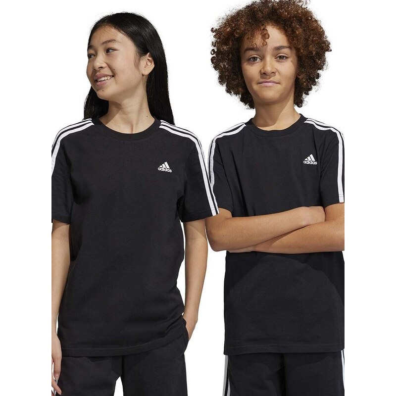 Dječja pamučna majica kratkih rukava adidas U 3S boja: crna, s aplikacijom