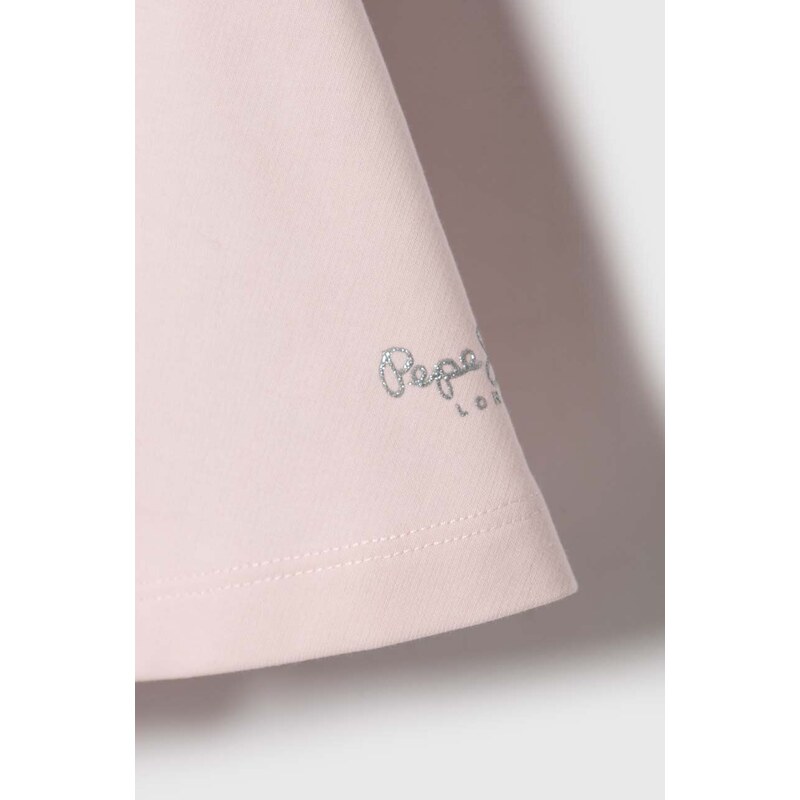 Dječje pamučna haljina Pepe Jeans NERY boja: ružičasta, mini, širi se prema dolje