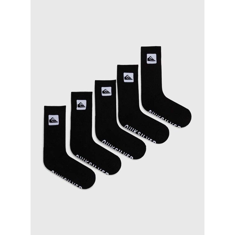 Čarape Quiksilver 5-pack za muškarce, boja: crna
