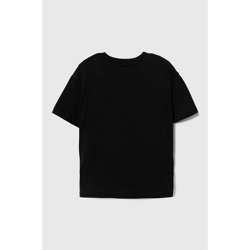 Dječja pamučna majica kratkih rukava Sisley boja: crna, s tiskom