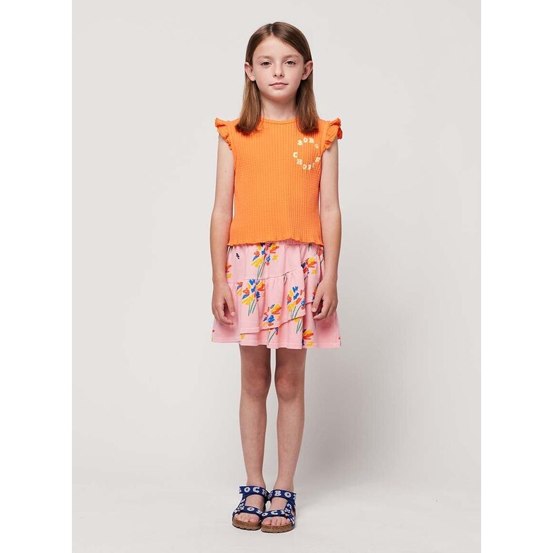 Dječje pamučna haljina Bobo Choses boja: ružičasta, mini, širi se prema dolje