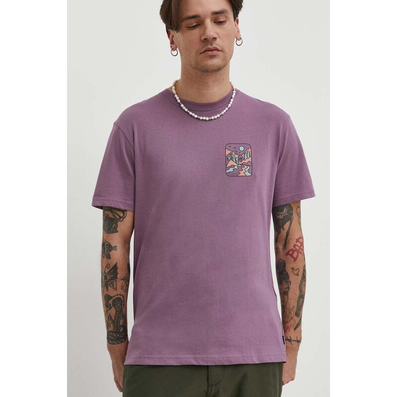 Pamučna majica Billabong X ADVENTURE DIVISION za muškarce, boja: ljubičasta, s tiskom