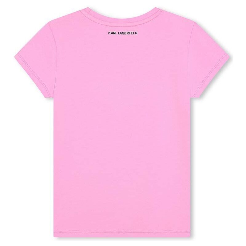 Dječja majica kratkih rukava Karl Lagerfeld boja: ružičasta