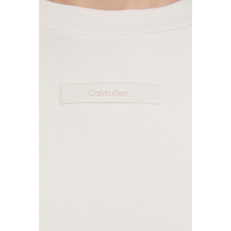 Dukserica Calvin Klein za žene, boja: bež, s aplikacijom