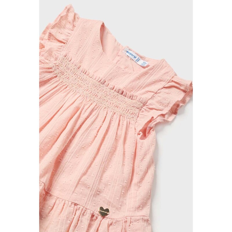 Pamučna bluza za bebe Mayoral boja: ružičasta, bez uzorka