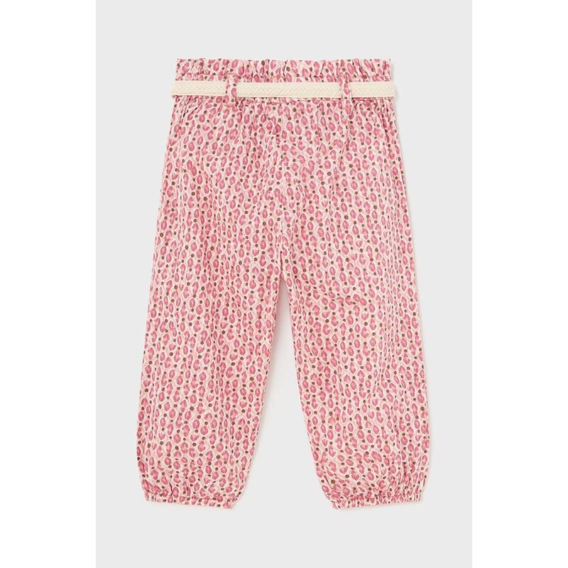 Pamučne hlače za bebe Mayoral boja: ružičasta, s uzorkom