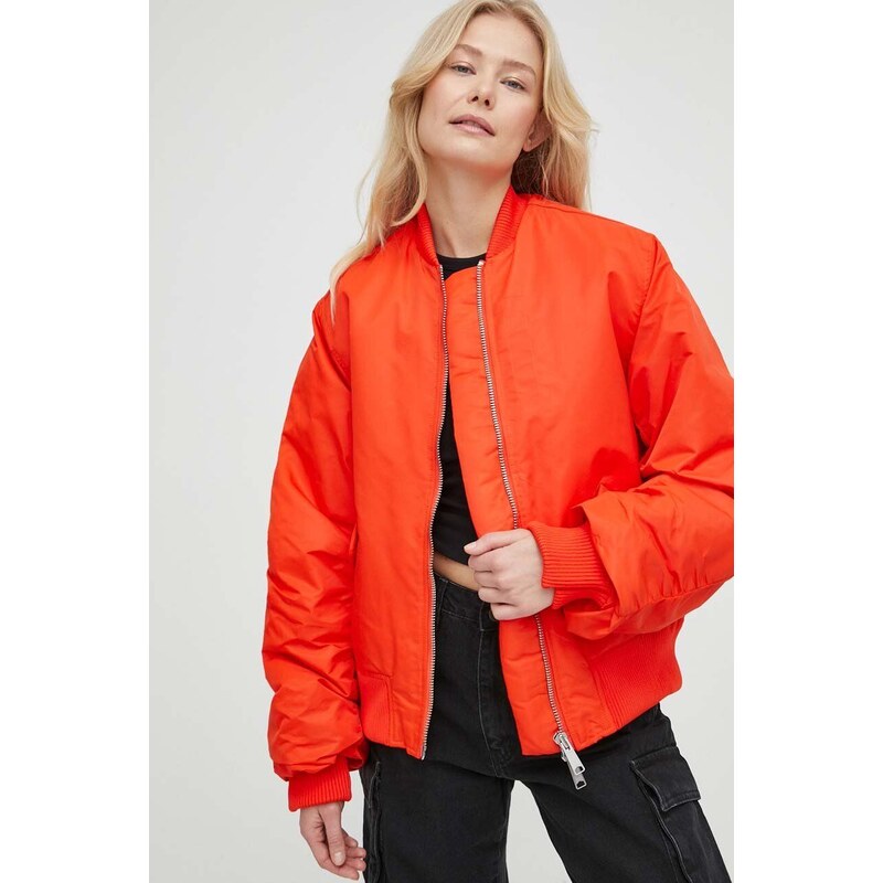 Bomber jakna Won Hundred za žene, boja: narančasta, za zimu