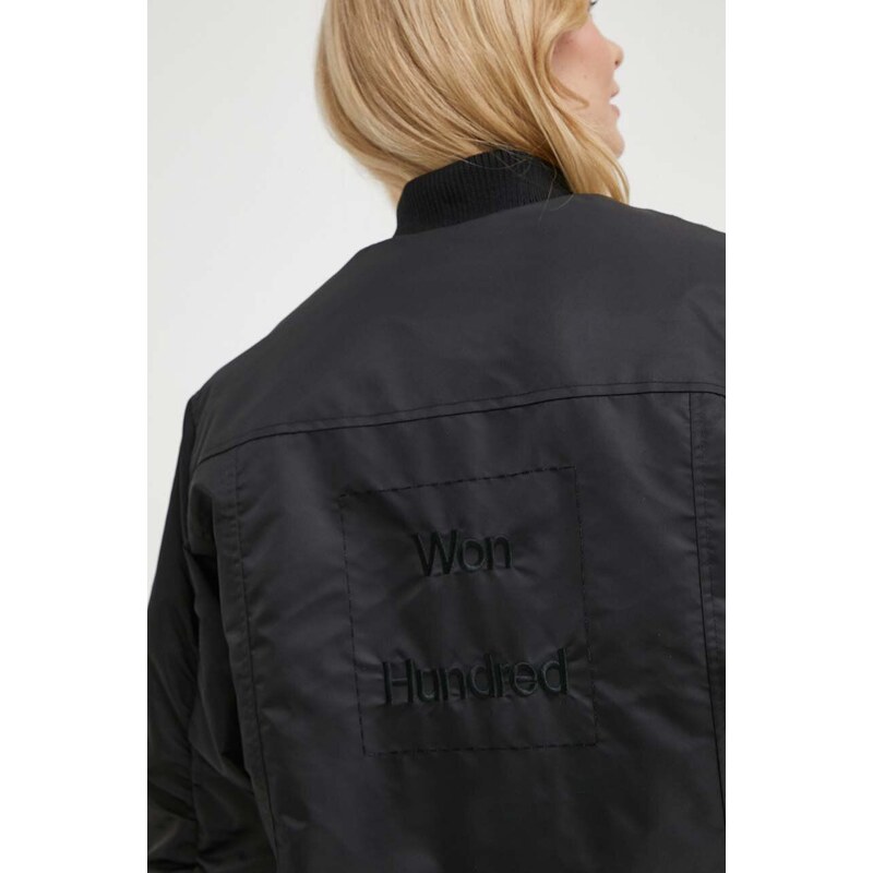 Bomber jakna Won Hundred za žene, boja: crna, za zimu