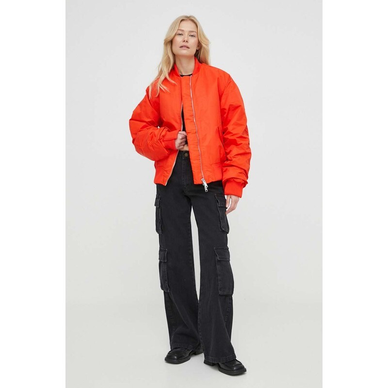 Bomber jakna Won Hundred za žene, boja: narančasta, za zimu