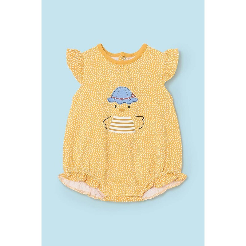 Bodi za bebe Mayoral Newborn 3-pack boja: žuta, s tiskom