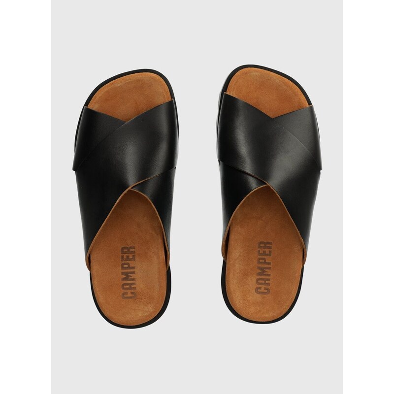 Kožne natikače Camper Brutus Sandal za žene, boja: crna, K201321.016