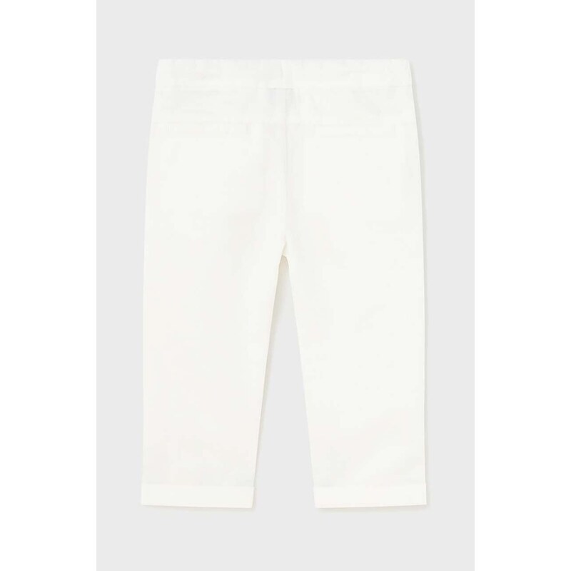 Dječje hlače s dodatkom lana Mayoral boja: bijela, bez uzorka