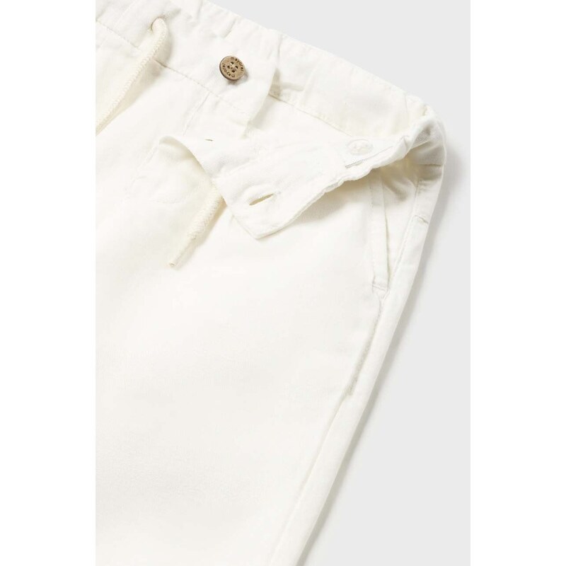 Dječje hlače s dodatkom lana Mayoral boja: bijela, bez uzorka