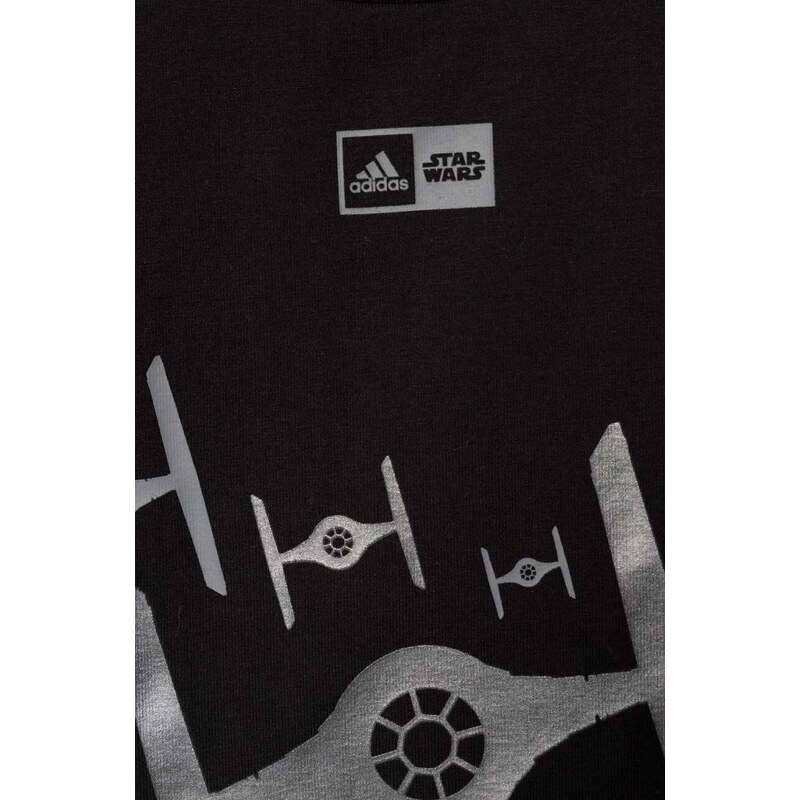 Dječja majica kratkih rukava adidas x Star Wars boja: crna, s tiskom