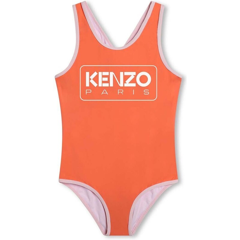 Dječji jednodijelni kupaći kostim Kenzo Kids boja: crvena