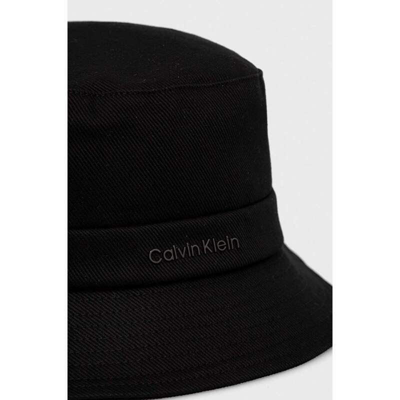 Pamučni šešir Calvin Klein boja: crna, pamučni